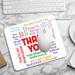 Thank You Praise Word Cloud Mouse Pad