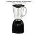 Univen Blender Lid and Center Cap Compatible with Oster Clover Leaf Shaped Blender Jars, Black
