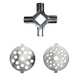 Univen Meat Grinder Blade and Disc Plate Set Compatible with KitchenAid FGA Food Grinder Attachment
