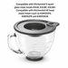Univen Glass Bowl Cover Compatible with KitchenAid 5 Quart Tilt Head Stand Mixer Glass Bowls K5GB, K5GBF, K5GBH