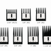 Miaco 7 Piece Universal Clipper Guide Comb Guard Set Compatible with Oster Classic 76, A5, Andis AG, BG, Wahl, etc.