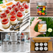 Sunshine Mason Co. Mini Mason Jar Vintage Farmhouse Shot Glasses with Metal Lid 2 Ounces, 6 Pieces