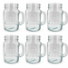 Sunshine Mason Co. Mason Jar Glass Mugs with Handles Pint Size (16 ounce, 473 mL) Regular Mouth 6 Pieces