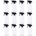 Sunshine Mason Co. Clear Glass Refillable Spray Bottle with Trigger Sprayer 16 oz (500ml) 12 PACK