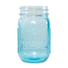 Sunshine Mason Co. Pint Sized Vintage Blue Glass Mason Jars with Hanger Handles Set of 6