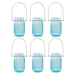 Sunshine Mason Co. Pint Sized Vintage Blue Glass Mason Jars with Hanger Handles Set of 6