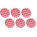 Sunshine Mason Co, One Piece Mason Jar Lids 6 Pieces, Red Gingham