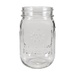 Sunshine Mason Co. Glass Mason Jar Set with Silver Lids and Red Stripe Straws, Set of 6