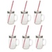 Sunshine Mason Co. Glass Mason Jar Drinking Mug set with handle, Silver lids and Red Stripe Straws, Set of 6
