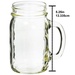 Sunshine Mason Co. Glass Mason Jar Drinking Mug set with handle, Silver lids and Red Stripe Straws, Set of 6