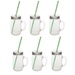 Sunshine Mason Co. Glass Mason Jar Drinking Mug set with handle, Silver lids and  Green Stripe Straws, Set of 6