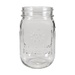 Sunshine Mason Co. Glass Mason Jar set with Green Gingham lids and Clear Straws, Set of 6