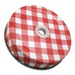 Sunshine Mason Co. Glass Mason Jar set with Red Gingham lids and Clear Straws, Set of 6
