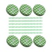 Sunshine Mason Co. Green Gingham Mason Jar Lids with Green stripe Straws, 6 Pieces