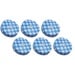 Sunshine Mason Co. Lids with Straw Hole 6 Pieces, Blue Gingham