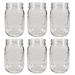 Sunshine Mason Co. Mason Jar Drinking Glass Pint Size (16 ounce, 473 mL) Regular Mouth 6 Pieces