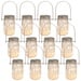 Sunshine Mason Co. Mason Jars with Solar Fairy Firefly String Lights and Hanger Handles Set of 12