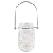 Sunshine Mason Co. Pint Glass Mason Jars with Hangers and LED Fairy Lights Set of 12