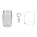 Sunshine Mason Co. Pint Glass Mason Jars with Hangers and LED Fairy Lights Set of 24