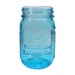 Sunshine Mason Co. Pint Regular Mouth Glass Mason Jars Vintage Blue Color with Silver Lids 6 Pack