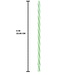 Sunshine Mason Co. Plastic Reusable Drinking Straws 6 Pieces, Green Stripe