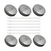 Sunshine Mason Co. Silver Mason Jar Lids with White Straws, 6 Pieces