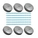 Sunshine Mason Co. Silver Mason Jar Lids with Blue Stripe Straws, 6 Pieces