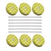 Sunshine Mason Co. Yellow Gingham Mason Jar Lids with Clear Straws, 6 Pieces