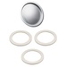 Univen 2.5" (64mm) Espresso Filter and Gasket Seals Compatible with Bialetti 6 Cup Aluminum Espresso Makers