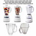 Univen Blender Lid and Center Cap fits Oster Cloverleaf-Shaped Blender Jars, White