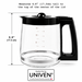 Univen 12 Cup Coffee Carafe Pot Compatible with Hamilton Beach 46300 46310 49933 49350 49954 49957 49966 49976 49980