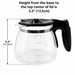 Univen 10 Cup Glass Coffee Maker Carafe fits Philips