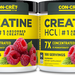 CON-CRET Creatine HCl Powder Raw Raspberry - 200 Servings (2 x 100 Serving Btls)  *New Larger Size TWINPACK