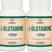 Double Wood Supplements L-Glutamine - 2 x 120 Capsule Bottles TWINPACK
