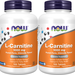 Now Foods L-Carnitine 1000 Mg (Carnipure L-Carnitine Tartrate) - 2 x 100 Tablet Bottles TWINPACK