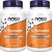 Now Foods L-Tyrosine 500 Mg - 2 x 120 Capsule Bottles TWINPACK