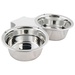 2 Quart Double Stainless Steel Bowl with Stainless Steel Yoke