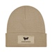 Patch Knit Beanie with Cuff