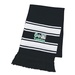 Two-Tone Knit Scarf with Fringe - Embroidered