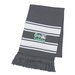 Two-Tone Knit Scarf with Fringe - Embroidered