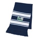 Two-Tone Knit Scarf with Fringe - Embroidered