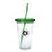 18 oz. Clear Tumbler with Colored Lid