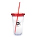 18 oz. Clear Tumbler with Colored Lid