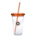 18 oz. Clear Tumbler with Colored Lid