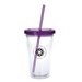 18 oz. Clear Tumbler with Colored Lid