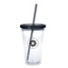 18 oz. Clear Tumbler with Colored Lid
