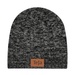 Knit Beanie With Leatherette Patch