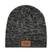 Knit Beanie With Leatherette Patch