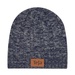 Knit Beanie With Leatherette Patch