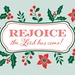 Classic Rejoice Holiday Greeting Card